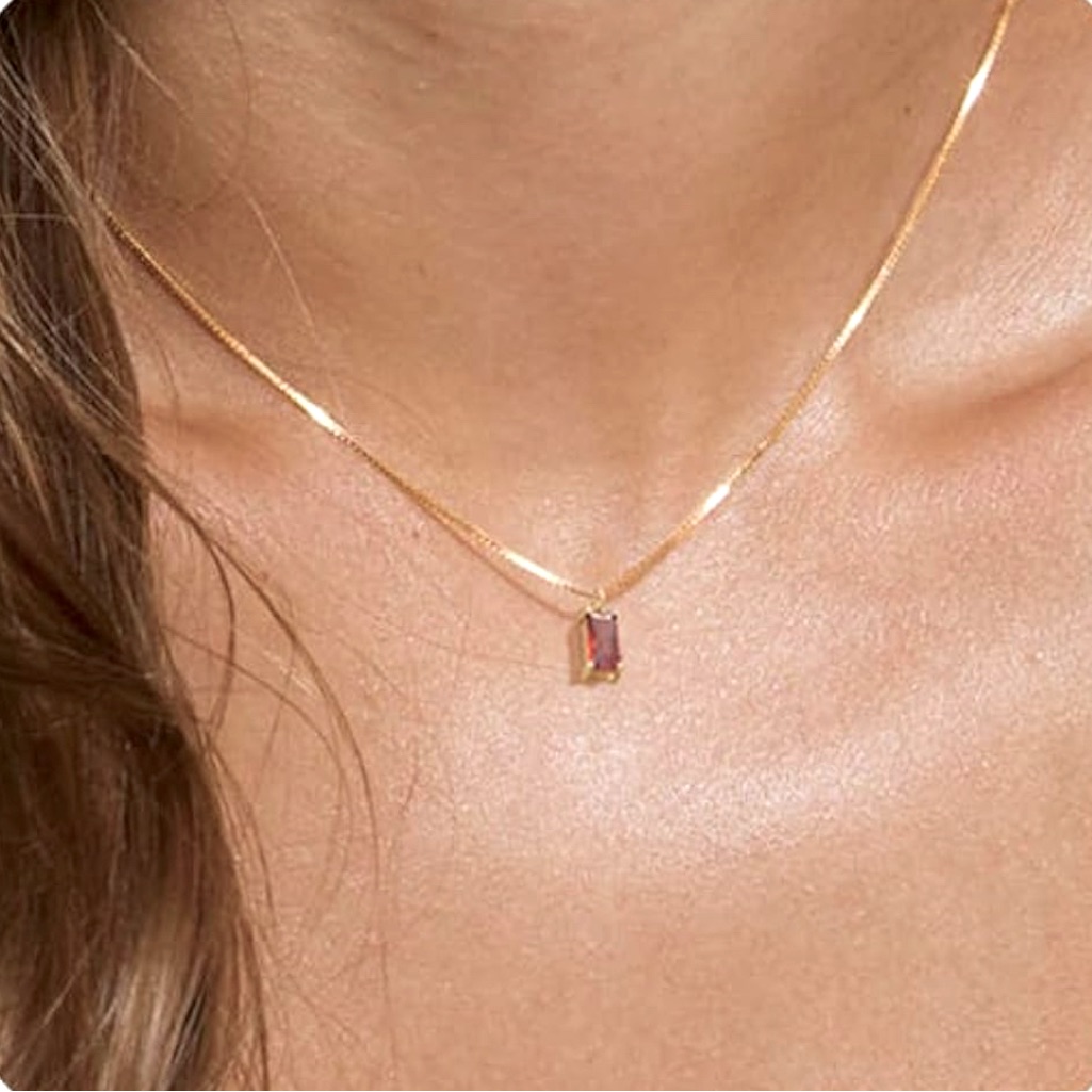 Garnet Birthstone Pendant In Gold